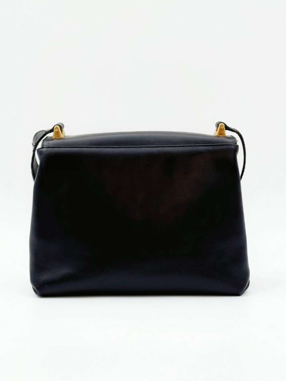 Salvatore Ferragamo Vintage Black Leather Shoulder Crossbody Bag Gold Hardware - Picture 2 of 12